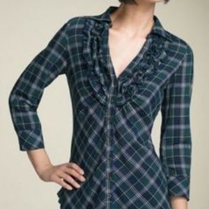 Joie Plaid Ruffle Shirt